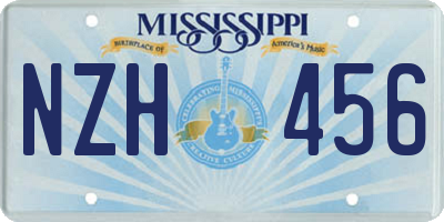 MS license plate NZH456