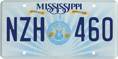 MS license plate NZH460