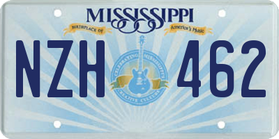 MS license plate NZH462
