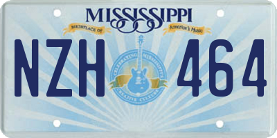 MS license plate NZH464