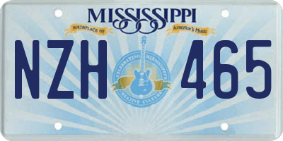MS license plate NZH465