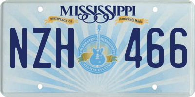 MS license plate NZH466