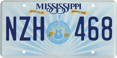 MS license plate NZH468