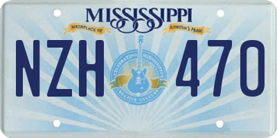 MS license plate NZH470