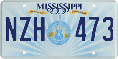 MS license plate NZH473