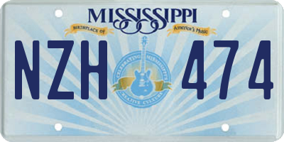 MS license plate NZH474