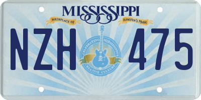 MS license plate NZH475