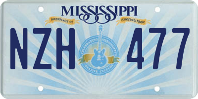 MS license plate NZH477