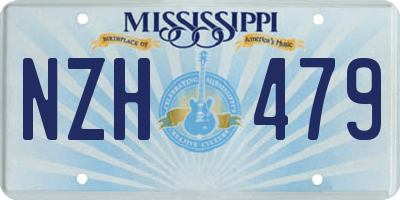 MS license plate NZH479