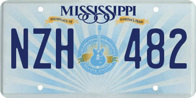 MS license plate NZH482