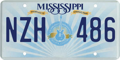 MS license plate NZH486