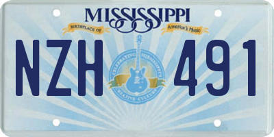 MS license plate NZH491