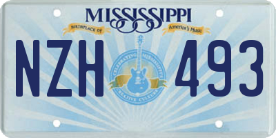 MS license plate NZH493