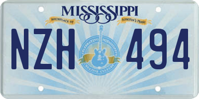 MS license plate NZH494