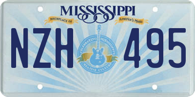 MS license plate NZH495