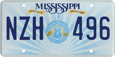 MS license plate NZH496