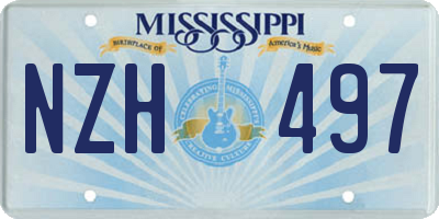 MS license plate NZH497