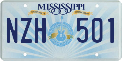 MS license plate NZH501