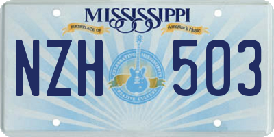 MS license plate NZH503