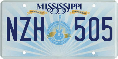 MS license plate NZH505