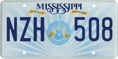 MS license plate NZH508