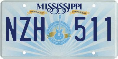 MS license plate NZH511