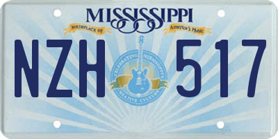 MS license plate NZH517