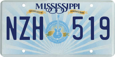 MS license plate NZH519
