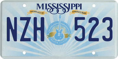 MS license plate NZH523