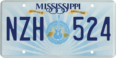 MS license plate NZH524