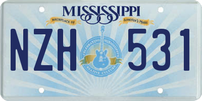 MS license plate NZH531