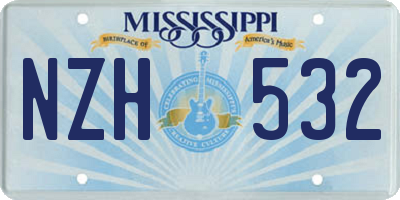 MS license plate NZH532