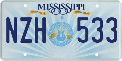 MS license plate NZH533