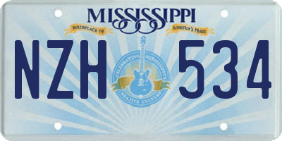 MS license plate NZH534