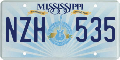 MS license plate NZH535