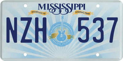 MS license plate NZH537
