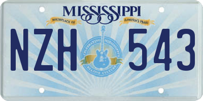 MS license plate NZH543