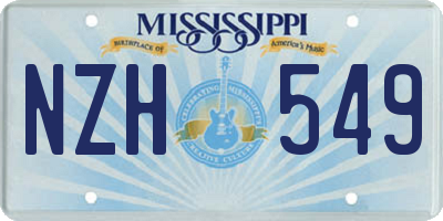 MS license plate NZH549
