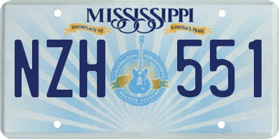 MS license plate NZH551