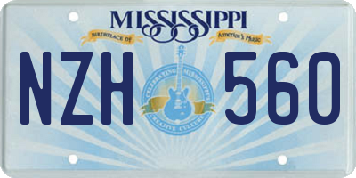 MS license plate NZH560