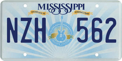 MS license plate NZH562