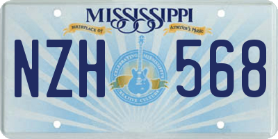MS license plate NZH568