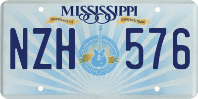 MS license plate NZH576