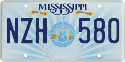 MS license plate NZH580