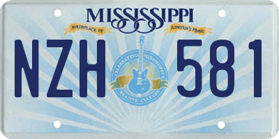 MS license plate NZH581