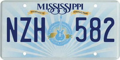 MS license plate NZH582