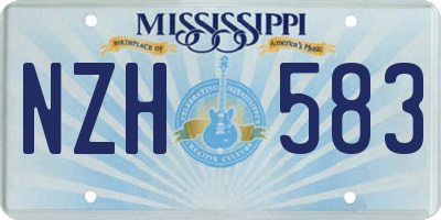 MS license plate NZH583