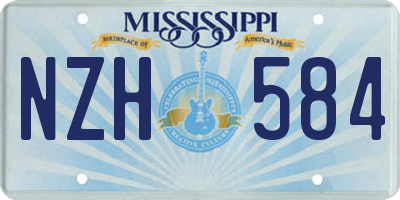 MS license plate NZH584
