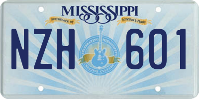 MS license plate NZH601
