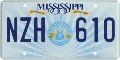 MS license plate NZH610